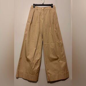 LOFT Tan Wide Leg Cropped Trousers | Size 4